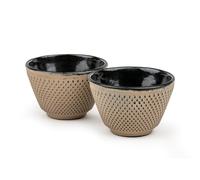 Bredemeijer juego de 2 tazas de té esmaltadas de hierro fundido, colo