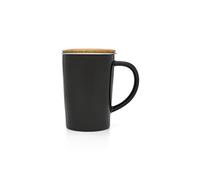 Bredemeijer Taza de té negra de 400 ml + filtro + tapa de bambú