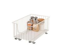 bremermann Cajón extraíble para armario de 30 cm de ancho con estante, con guías telescópicas, ideal para cocina, baño y dormitorio, de metal (Blanco crema)