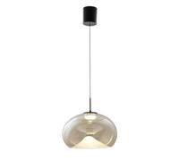 Brena - Lámpara Colgante Individual Color Coñac De Fabas Luce - Led Regulable De 14 W - Lámpara De Techo - Diámetro 33 Cm