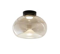 Brena - Lámpara De Techo Redonda Con Led Integrado Fabas Luce - Aplique De Pared Led Regulable De 19 W - Cóncavo Color Coñac
