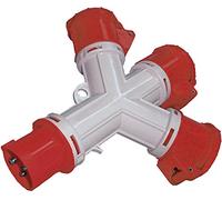 Brennenstuhl 1081584 Distribuidor de 3 enchufes (Enchufe y 3 enchufes CEE 400 V/16 A 4 Pines (IP44)