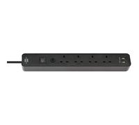 Brennenstuhl 1153243006 Acer 4 Salidas Negro Saso Extensión Enchufe W/USB 3M