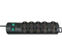 Brennenstuhl Regleta 1153304120 con interruptor – Limitador de tensión 10 salidas AC Negro 2 m