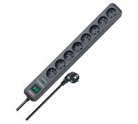 Brennenstuhl 1159291138 - Bloque de eco-line 8 salidas 1,4 m h05vv-f 3g1.5 con un protector contra sobretensiones antracita 13500