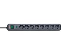 Brennenstuhl 1159291138 - Bloque de eco-line 8 salidas 1,4 m h05vv-f 3g1.5 con un protector contra sobretensiones antracita 13500