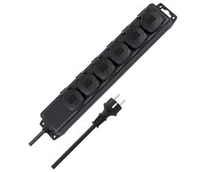 Brennenstuhl 1159971 - Base 6 frente ip44 persianas 2m h07rn-f 3g1.5 negro