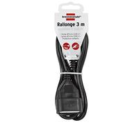 Brennenstuhl 1161791, Alargadera de cable eléctrico 3 m, H03VVH2-F 2 x 0,75, color negro