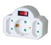 Brennenstuhl 149931 - distribuidor con 3 tomas + interruptor, blanco