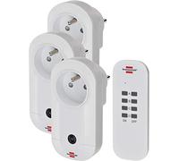 Brennenstuhl 1507041 - Juego de 1 mando a distancia y 3 receptores, color blanco, talla única