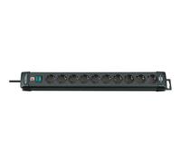 Brennenstuhl regleta Premium-Line 10 tomas de corriente Cable 3 m con interruptor Negro