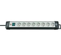 Brennenstuhl Regleta de enchufes Premium-Line 8 tomas – cable 5 m, interruptor, montable – Negro/Gris