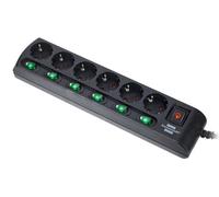 Brennenstuhl 6-Way Socket Device Switchs BK