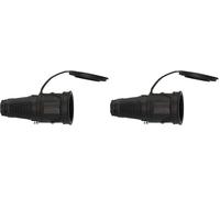 Brennenstuhl Acoplamiento de goma de protección de contacto 230 V/16 A (acoplamiento Schuko para exteriores IP54, con tapa protectora) (Paquete de 2)