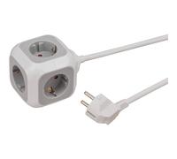 Brennenstuhl - Regleta de enchufes Alea Power, 4 tomas en cubo, cable 1,4 m, gris