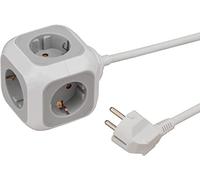 Brennenstuhl Alea Power regleta de enchufes con 4 Tomas de Corriente en Forma de Cubo (Cable de 1,4 m, regleta sobremesa, montable) Gris