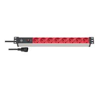 Brennenstuhl Regleta 19" Alu-Line 8 tomas para armario rack (enchufe PE, 2 m)
