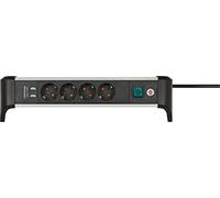 Brennenstuhl ALU-Office-Line regleta enchufes con USB y 4 Tomas para el Escritorio (regleta de Mesa, Cable de 1,8 m, Interruptor, Fabricado en Alemania)