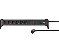 Brennenstuhl ALU-Office-Line regleta enchufes de 6 Tomas con protección contra sobretensiones hasta 60.000 A (Cable de 3m, Interruptor, Fabricado en Alemania)