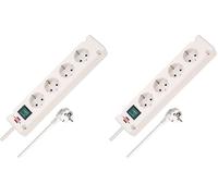 Brennenstuhl Bremounta regleta de enchufes con 4 Tomas Corriente para instalación y fijación (Cable de 1,5m, montable, con Interruptor) Blanco (Paquete de 2)