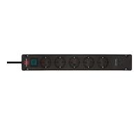 Brennenstuhl Bremounta Regleta de enchufes con 5 Tomas y función de Carga USB C (Regleta con Interruptor, eléctrica de Pared, 2X USB C y Cable de 3m) Negro