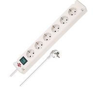 Brennenstuhl Bremounta regleta de enchufes de 6 Tomas con Interruptor (regleta eléctrica con Tomas de 90 Grados, con opción de Montaje y Cable de 3m) Blanco
