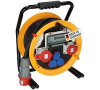 Brennenstuhl Brobusta 380 CEE 2 FI IP44 - Carrete de cable (25 m, con protección FI, para uso permanente en exteriores, fabricado en Alemania)