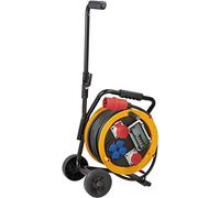 Brennenstuhl Brobusta CEE 2 FI IP44 Bebnow Industrial y Construcción con Carro, 30 m - Caucho especial (construcción y exterior, fabricado en Alemania) Amarillo