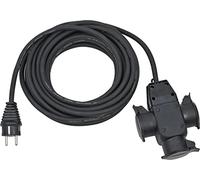 Brennenstuhl Cable alargador de 25 m con 3 enchufes en el Acoplamiento de Goma Externo IP44 (Cable de 25 m, para Obra y construcción) Negro