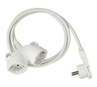 Brennenstuhl Cable alargador de Corriente 10 m con Dos enchufes (alargador eléctrico, Cable de 10 m, Doble extensión, 2 Conectores) Blanco