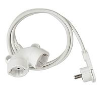 Brennenstuhl Cable alargador de Corriente 3 Metros con Dos enchufes (alargador eléctrico, Cable de 3 m, Doble extensión, 2 Conectores) Blanco