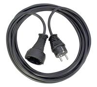 Brennenstuhl Cable alargador de Goma de Calidad de 10 m (IP44, Cable para Exteriores) Negro