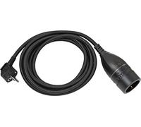 Brennenstuhl Cable alargador de plástico 3 m con Cubierta Textil y Interruptor giratioria (alargador eléctrico para Interiores, Cable de 3 m, Interruptor Iluminado) Negro