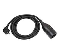 Brennenstuhl Cable alargador de plástico 5 m con Cubierta Textil y Interruptor giratioria (alargador eléctrico para Interiores, Cable de 5 m, Interruptor Iluminado) Negro
