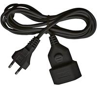 Brennenstuhl Cable alargador de plástico (Cable alargador para Uso en Interiores, 3 m de Cable, con Enchufe Euro y Acoplamiento) Negro