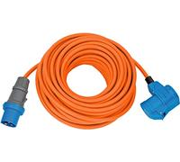 Brennenstuhl Cable de extensión CEE para Camping con Enchufe CEE y acople Angular, Incluye Enchufe Combinado de protección de Contacto (Cable de 25 m en Naranja, 230 V/16 A, Uso en Exteriores,