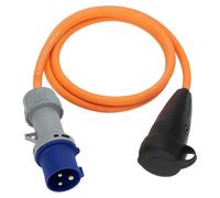 Brennenstuhl Cable reductor Camping con enchufe CEE y acoplador de conexión a tierra (cable de 1,5 m en naranja, H07RN-F 3G2.5, 230V/16A, para uso permanente en exteriores IP44, fabricado en Alemania)