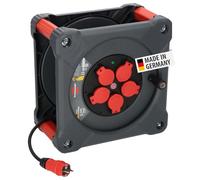 Brennenstuhl Carrete de cable profesional KA 3100 5 IP44 (cable H07RN-F 3G1,5 de 33 m en negro, 5 tomas de seguridad, uso en obra y exterior permanente, fabricado en Alemania)