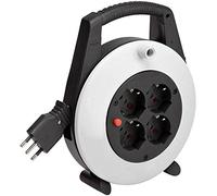 Brennenstuhl - Carrete de Cable Vario Line - 15 MT con 4 Tomas Italianas, Gris
