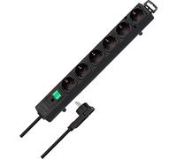 Brennenstuhl Regleta Comfort-Line Plus 6 tomas clavija plana 2 m Negra