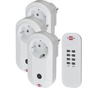Brennenstuhl Comfort-Line Set de 3 enchufes de Radio (enchufes inalámbricos para Uso en Interiores, Mando a Distancia, Radio Control)