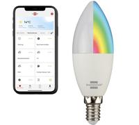 Brennenstuhl Connect Bombilla LED WiFi SB 400 E14 (compatible con Alexa y Google Assistant, no requiere hub, Bombilla inteligente 2,4 GHz con app gratuita, 430lm, 5,5W)