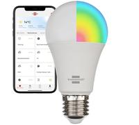 Brennenstuhl Connect Bombilla LED WiFi SB 800 E27 (compatible con Alexa y Google Assistant, no requiere hub, Bombilla inteligente 2,4 GHz con app gratuita, 810lm, 9W)