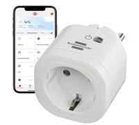 Brennenstuhl Connect Enchufe Inteligente WA 3600 XS02 (Enchufe WiFi programable, Control por App o Voz, Smart Plug, Matter, Compatible con Alexa y Google Assistant)