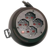 Brennenstuhl Design Box - Enrollador de cables (3 m, 4 tomas italianas 10/16 A + Schuko) 3500W, 230V