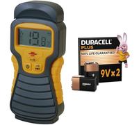 Brennenstuhl detector de humedad MD de batería 9V (sensor de humedad, determinación de humedad, para madera, tapetes o otros materiales de construcción) negro + Duracell 9V 2