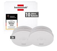 Brennenstuhl detectores de Humo Set, 2X RM L 3100 con batería integrada (Probado y Certificado según VDS DIN EN 14604) Blanco