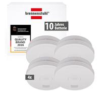 Brennenstuhl detectores de Humo Set, 4X RM L 3100 con batería integrada (Probado y Certificado según VDS DIN EN 14604) Blanco