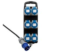 Brennenstuhl Distribuidor de corriente portátil BSV P CEE 230 V/16 A, fabricado en Austria, 1151495423, enchufe CEE, 6 enchufes CEE, fijable a pared, cable de 2 metros, IP44