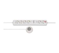 Brennenstuhl Eco-Line Comfort Switch Plus regleta enchufes con 6 Tomas de Corriente (2X permanentes y 4X conmutables, Cable de 1,5 m, Interruptor de Mano/pie) Blanco